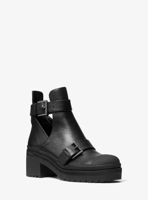 Damske Clenkove Cizmy Michael Kors Corey Leather Cutout Čierne - Topanky Michael Kors Nejlevnejsi | JTPKS-1263